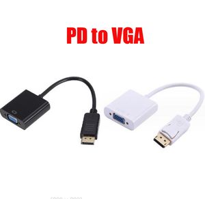 DisplayPort Display Port Cable adaptador DP a VGA Línea convertidora macho a hembra para PC Computadora portátil Monitor HDTV Proyector con bolsa Opp Nuevo
