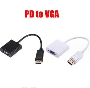 DisplayPort Display Port Cable adaptador DP a VGA Línea convertidora macho a hembra para PC Computadora portátil Monitor HDTV Proyector con bolsa Opp