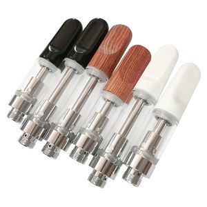 0,5 ml 1,0 ml Chariots en bois Atomiseur plat en céramique Vape Pen Réservoirs en verre d'huile épaisse 510 Vapes Cartouches Emballage Dabwood jetable