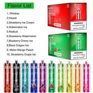 Jetable Hifancy Star 15000 16000 Puff Hits Vape jetable Cigs électroniques PuffBar Vapeur 750MAH Batterie Électronique CIgarette Vapor Puffs