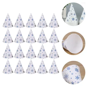 Cuilles jetables Paies 100pcs Snowflake Imprimer Papier Porte-récipients de nourriture Cold Beverage