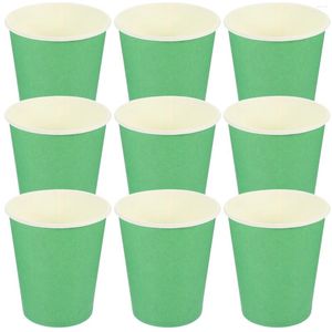 Gobelets jetables pailles 50 pièces | Gobelet en papier vert concentré, thé pour enfant, fourniture de fête de la Saint-Patrick