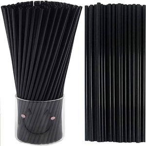 Vasos desechables Pajitas 500 piezas 5/8 pulgadas Agitadores de café Cóctel negro Pajita de plástico Sip Stir Stick para bebidas frías Craft Bar 221007