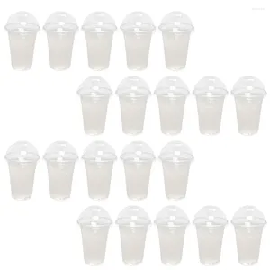 Tasses jetables Paies boivent du jus de tasse de tasse en plastique en plastique Clear Milk Emballage des boissons multifonction