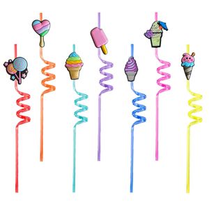 Cups jetables Sts Ice Cream 2 10 Carton fou à thème Réutilisable Plastic Boire pour la fête de Noël Favors Kids Birthday Girls St Dr Otayt