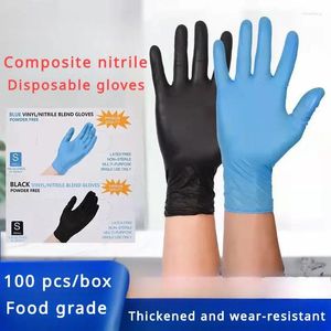 Guantes desechables 100pcs nitrilo caucho trabajo de laboratorio sin látex