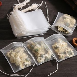 Sachets de thé jetables, sachets filtrants pour infuseur à thé avec cordon de guérison, sachets de thé en tissu Non tissé de qualité alimentaire