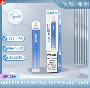 Vapor desechable Pen auténtico Crystal S600 Puffs desechables E CIRLETO OEM ODM Servicio Mayorista Desechable ECIG Electrónico Fabricante Fabricante de cigarrillos Suministro