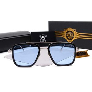 Dita lunettes de soleil design Iron Man Flight006 hommes mode rétro marque de luxe lunettes Design métal ruban boîte affaires lunettes