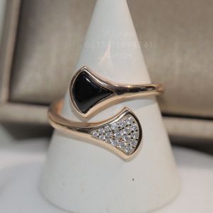 Bague de créateur de la série Diva pour femme, agate double face, argent sterling plaqué or 18 carats, plus haut compteur, matériaux avancés, taille européenne, marque de créateur 046