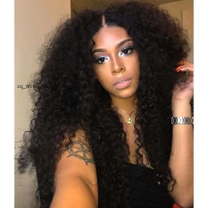 Diva1 250% densité HD Curly Curly Full Natural Human Hair Wig épais Indian dentelle Frontal Frontal Wigs pour les femmes noires 66