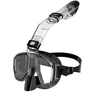 Máscaras de buceo con máscara de snorkel anti-fog plegable con un sistema completo de top seco para equipo de snorkel profesional de natación gratuito adultos para niños 240410