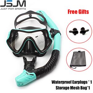 Diving Masks JSJM Professional Snorkel Diving Mask and Snorkels Goggles Glasses Diving Swimming Tube Set Snorkel Mask Adult Unisex 230411