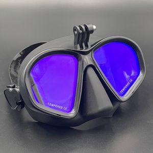 Máscaras de buceo Lente de espejo Máscara de buceo profesional Juego de snorkel para adultos Buceo Nadar Gafas subacuáticas Máscara con montura para GoPro 230727