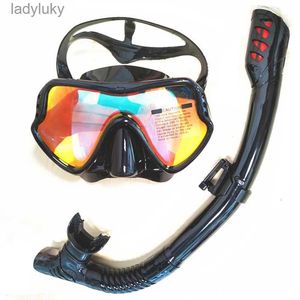 Máscaras de buceo Conjunto de snorkel profesional Máscara de silicona Gafas de buceo Equipo Mar profundo Vidrio templado Vidrio de buceo en seco L240122