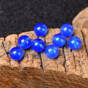 Diy Blue Color Diy with Hole Round Circle Agate Loose Beads for Diy Bracelet Necklace Jewelry Making Bead