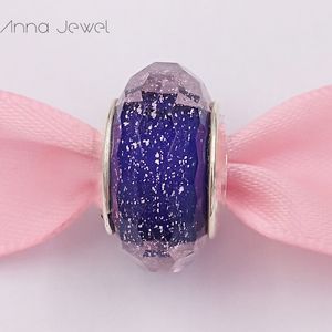 DIY Charm Bracelets ﾠ bijoux pandora murano entretoise pour la fabrication de bracelets perle entretoise en verre à facettes violet pour femmes hommes cadeaux d'anniversaire fête de mariage 791663