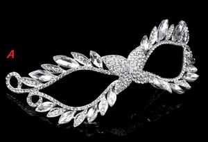 Bricolage cristal strass masque vénitien mascarade masques femmes sexy métal masque pour les yeux mariage poule nuit fête masque accessoires de noël cadeau