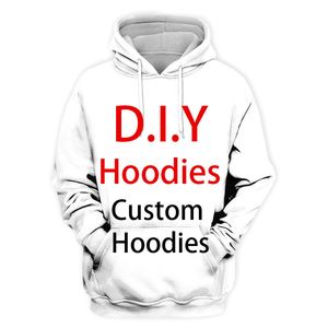 DIY Custom Design Your Own Fotogs Casual Streetwear Hoodies 3d Print Men Women Hip Hop Harajuku Sweins Sweins 220704