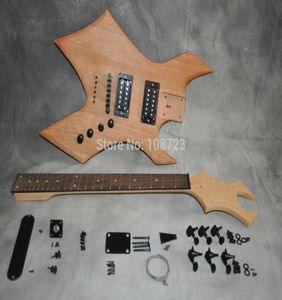 Kit de guitare électrique DIY, corps en acajou, manche en érable, touche en palissandre, 7702116