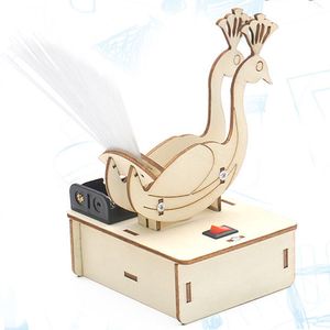 DIY Electric Light STEM Toy Science Experiment Material Kit Animal Paacock Tail Puzzle en bois Créatif Créatives Cadeaux Smart pour les enfants