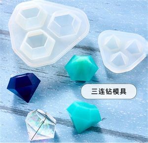 DIY Resina Epoxi Moldes de Silicona Gota Pegamento Cubo de Cristal Pirámide Cono Triangular Bola Redonda Geometría Molde Herramientas Artesanales Nueva Llegada 9lya M2