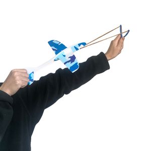 Planeur en mousse à monter soi-même, modèle d'avion fronde, jouets pour enfants garçons, jeu d'avion interactif en plein air avec bande de caoutchouc assemblé
