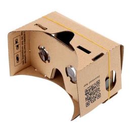 Lunettes de visualisation 3D pour téléphone portable VR de réalité virtuelle en carton Google, bricolage, pour écran de 5.0 pouces, vente en gros