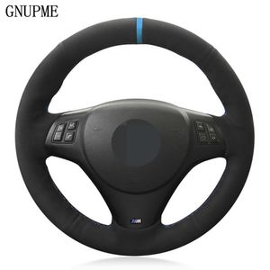 DIY Hand-stitched Black Suede Car Steering Wheel Cover For BMW M Sport M3 E90 E91 E92 E93 E87 E81 E82 E88 X1 E84