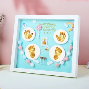 DIY Po Frame Born Baby Footprint Handprint Ink Pad Kit Huile d'impression jetable Pet Cat et Dog Paw Print Empreinte digitale Enfant 240125