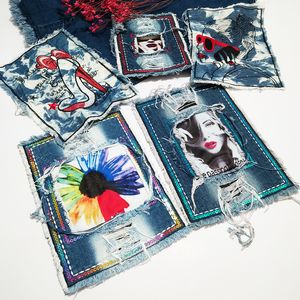 Livraison gratuite bricolage accessoires de couture patchs personnalisés pour vêtements coudre sur jeans tissu badge pour sacs de voyage pantalons genou entier décoration autocollant
