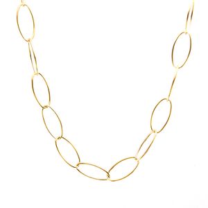 DIY en acier inoxydable Vendre en mètre Big Collier ovale Femmes Long O Link Chain Silver / Gold Couleur Femelle Bijoux Collares