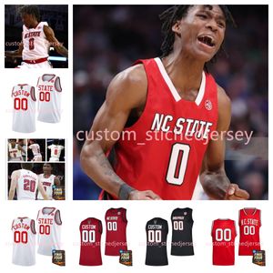 DJ Burns Jr. NC State Basketball 2024 Final Four Jersey 23 Mohamed Diarra 0 DJ Horne 34 Ben Middlebrooks 2 Kam Woods Custom Cousted NC State Wolfpack Jerseys