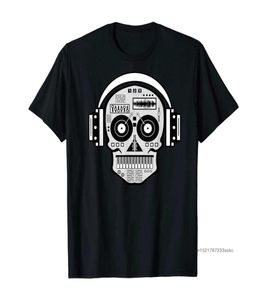 DJ t-shirts hauts hipster hommes t-shirts imprimer crâne disque casque Hip Hop musique TV t-shirt été gars Funky vêtements 2106299800155