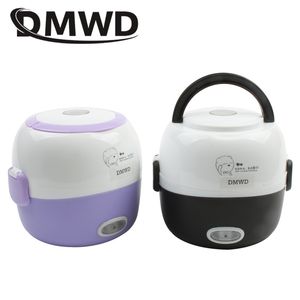 Dmwd Mini Rice Cooker Insulation Heating Electric Lunch Box 2 Layers Portable Steamer Multifunction Automatic Food Container Eu C19041901