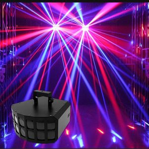 DMX 30W LED de doble capa con efecto mariposa, iluminación de escenario, barra activada por voz, KTV, DJ, discoteca, luces de fiesta, haz de luz RGBW