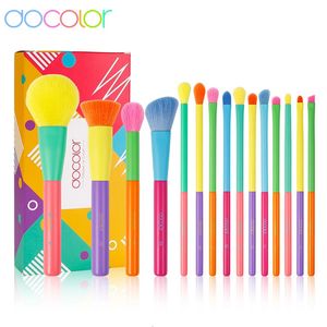 Docolor pinceaux de maquillage colorés ensemble fond de teint cosmétique poudre fard à paupières fard à paupières visage Kabuki mélange pinceaux de maquillage outil de beauté 240315