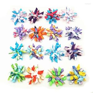 Appareils pour chiens 100pc / lot Hair Summer Hair Bows Ribbon Small Dogs Grooming with Rubber Bands Pet Accessoires