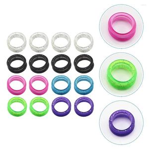 Ropa para perros 16 PCS Tijeras Anillo de silicona Accesorios de peluquería Antideslizante Protector de dedos Anillos de mano Gel de sílice antideslizante