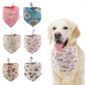 Ropa para perros 1 unid de moda y lindo cumpleaños bandana con flor mascota babero babero de moda impreso triángulo bufanda accesorio