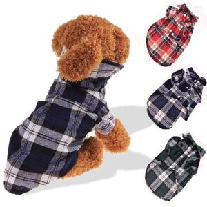 Ropa para perros 2023 Camisas clásicas estilo británico a cuadros algodón mascota cachorro camiseta ropa para perros pequeños medianos suministro de gatos