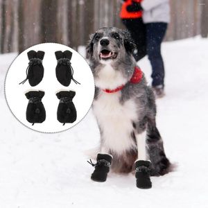 Ropa para perros 4 PCS Botas Cubiertas de zapatos para mascotas Zapatos cálidos de invierno Raquetas de nieve para gatos Calzado al aire libre