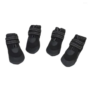 Ropa para perros 4pcs Little Pet Puppy Anti-Slip Luminoso Rain Snow Botas Candy Colors Rubber Impermeable Tamaño 1 (Negro)