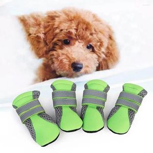 Ropa para perros 4pcs zapatillas de zapatillas cinta adhesiva perros antideslizanes malla para chihuahua pug gato shoes productos