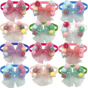 Ropa para perros 50/100 unids Bow Tie Ball para perros Grooming Small Cat Puppy Bowties Collar Suministros Accesorios para mascotas