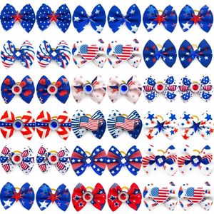 Ropa para perros 50/100pcs Bows Small Rubber Bands American Independence Day Cat Hair Yorkshire Grooming Pet proveedor