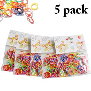 Appareils pour chien 5pcs Ring à cheveux Pet Caoutchoux de caoutchouc assorties Couleur élastique Tie de décoration pour le toilettage