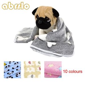 Vêtements pour chiens Abrrlo hiver chaud couverture pour animaux de compagnie mignon tapis de lit épais corail polaire couverture de couchage coussin pour petits chiens moyens XXS S M