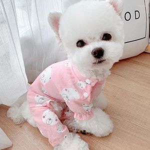 Dog Apparel Breathable Pet Clothes For Pajamas Cartoon Bubble Sleeve Jumpsuit Pajama Small Anti-mosquito Cat Pijamas Suit Bichon
