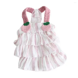 Vêtements de chien Robe de chat Tutu Rose Peach Design Jupe de chiot pour animaux de compagnie Printemps / Vêtements d'été Tenue 5 tailles